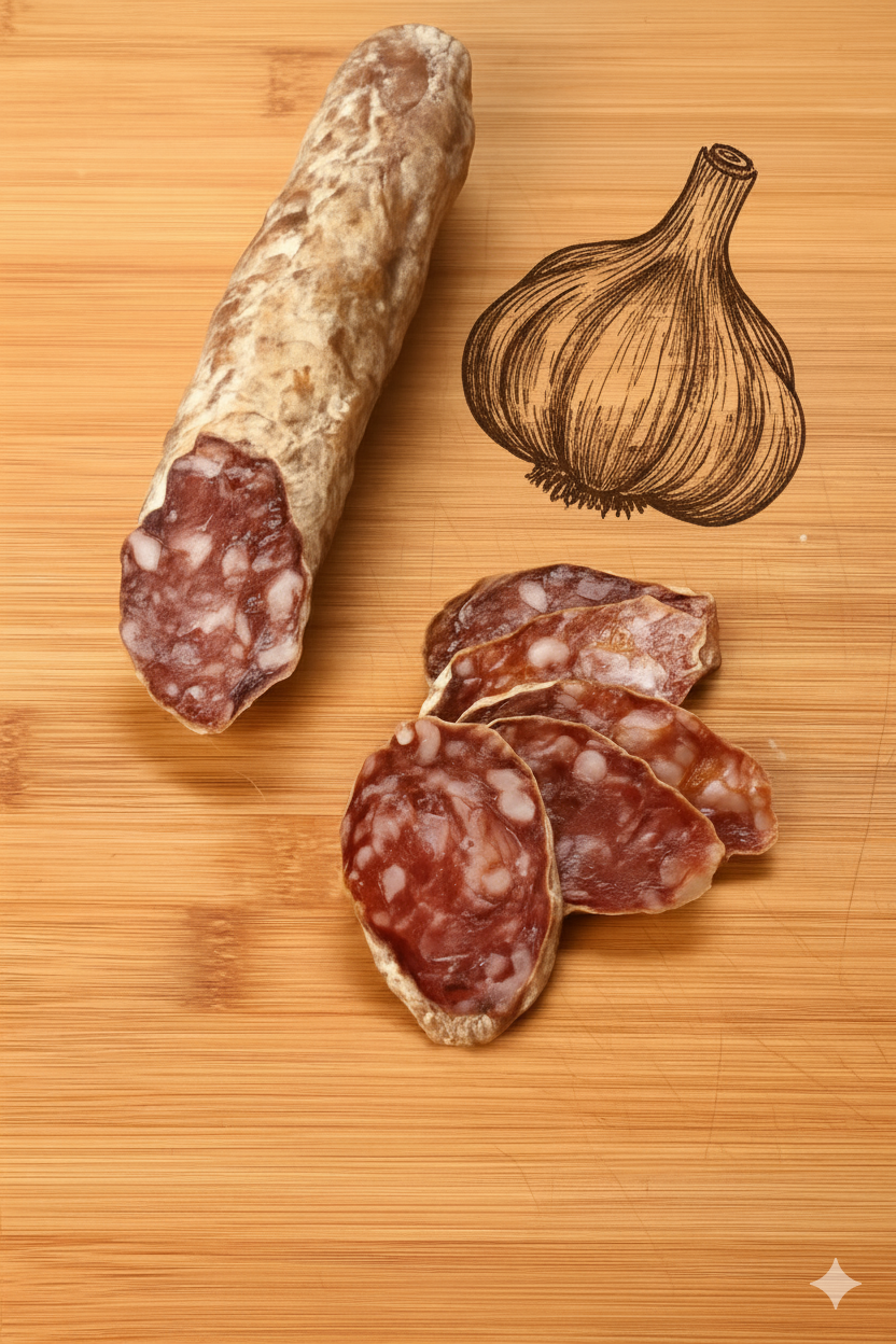Saucisson Sec Artisanal à l'Ail Traditionnel